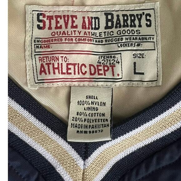 Vintage Notre Dame Steve and Barry's Jacket Men’s L Pullover V Neck Windbreaker - Picture 4 of 8